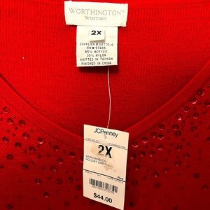 Worthington Sequenced Red Sweater